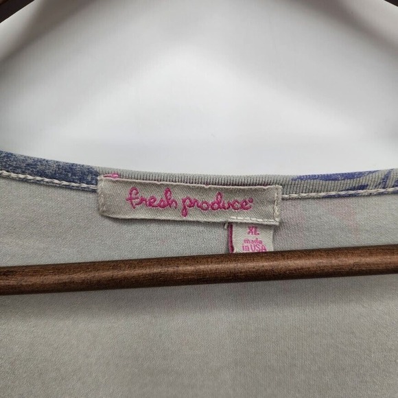 Fresh Produce Womens Knee Length Dress Tropical Floral Print Jersey Knit Size XL - Picture 3 of 4